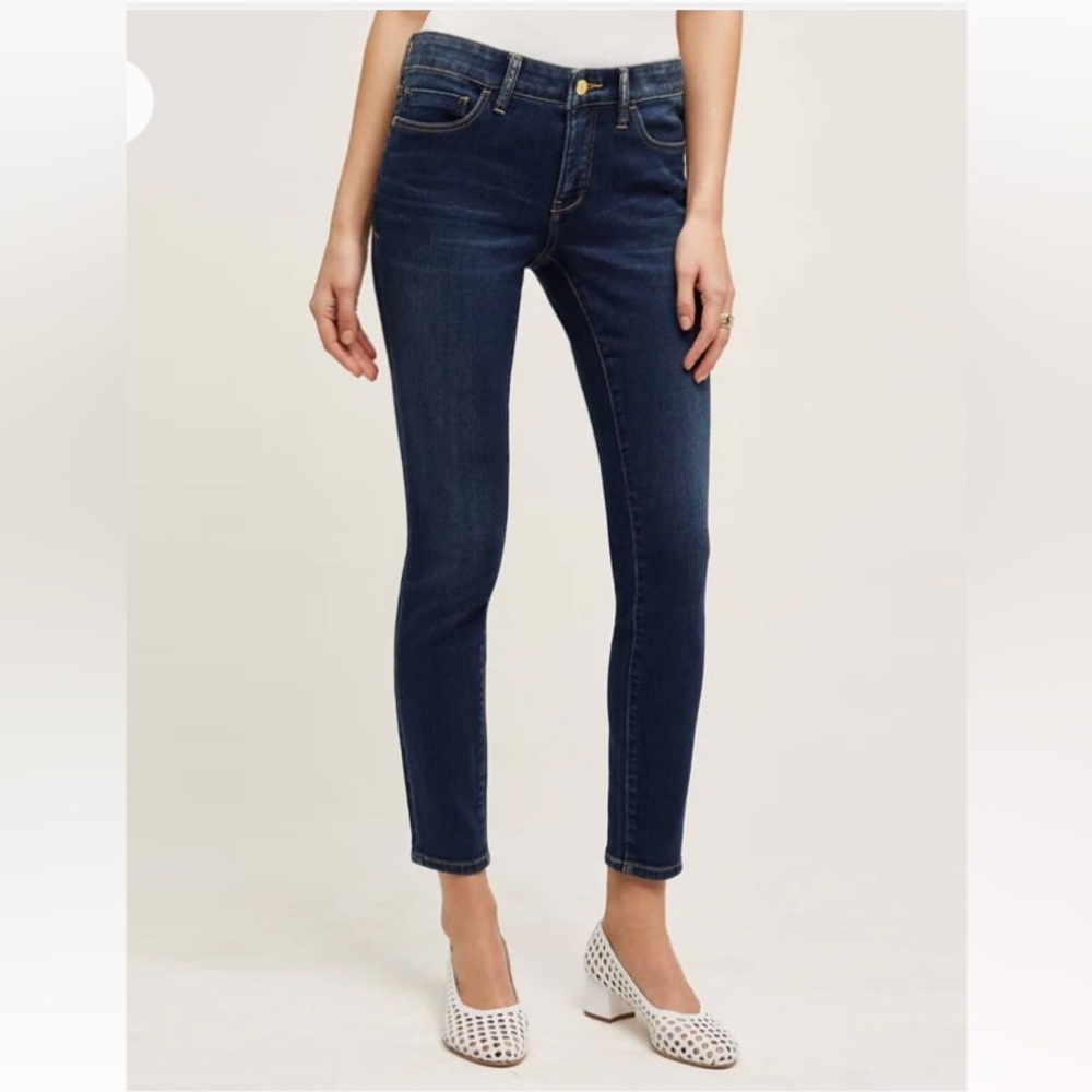 Anthropology Pilcro and the Letterpress Dark Slim Straight Jeans